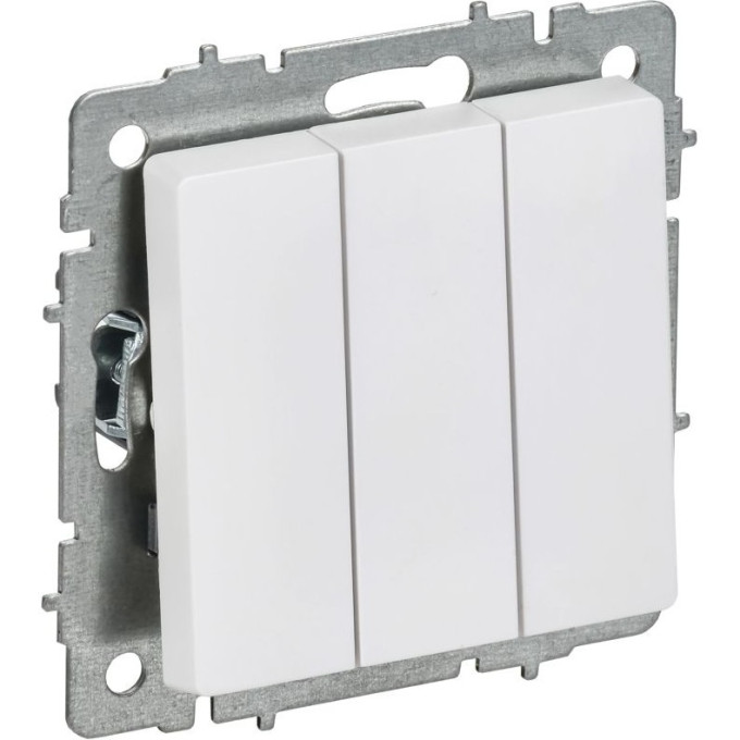 Выключатель 3-клавишный IEK BR-V30-0-10-K91 СП BRITE ВС10-3-0-БрАБ белый